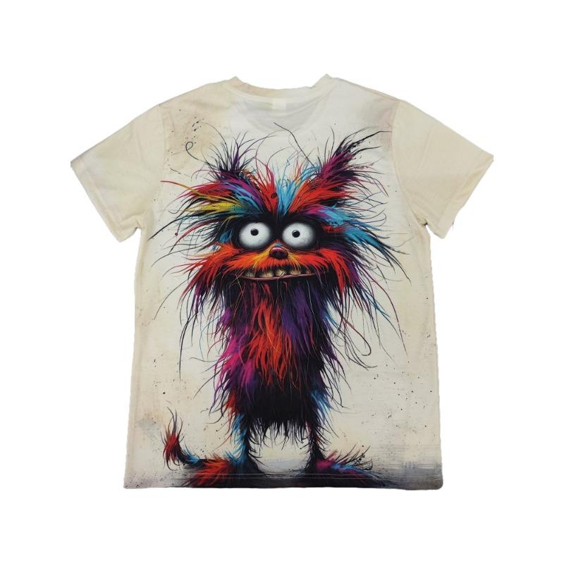 Men's Summer 3D Digital Printed Cartoon Anime Round Neck Short Sleeved T-shirt