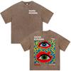 Japanese Artist Yayoi Kusama Pumpkin Eyes Art Show Vintage Washed T Shirt Unisex Unisex Clothing High Quality Short Sleeve Tshirt