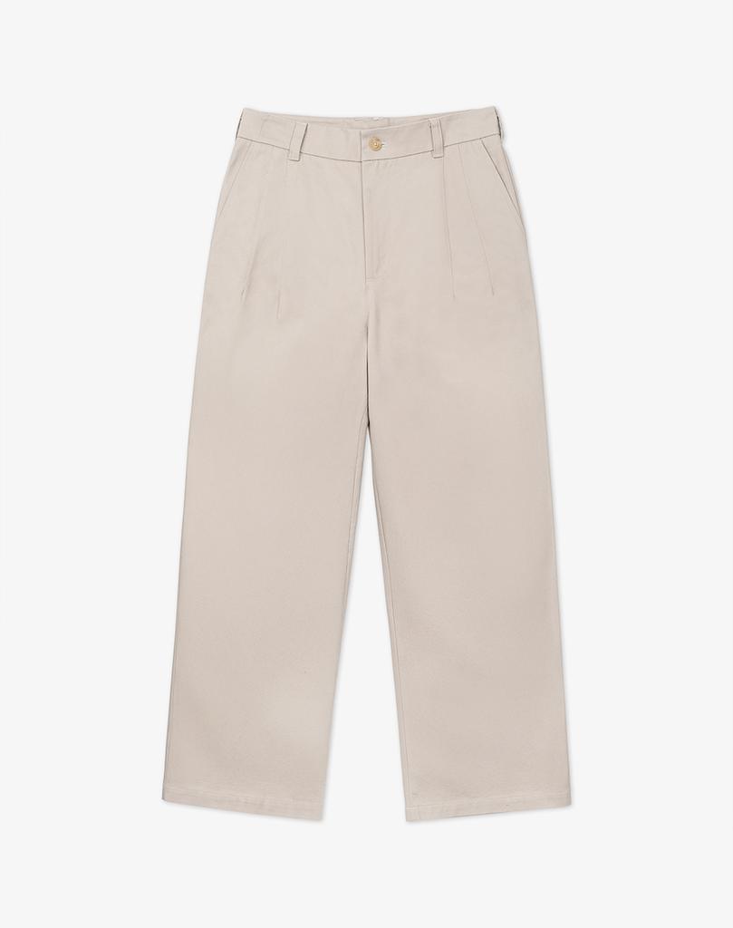 WORK ON BODY OFF Cle Wide Cotton Chino Pants [Beige]