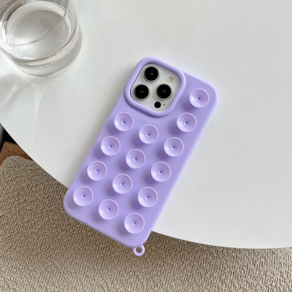 INS Cute Creative Suction Cup Phone Case For For Iphone 16 1 Plus 14 13 12 11 Pro Max Gadget Holder Funny Soft Silicone Back Cover