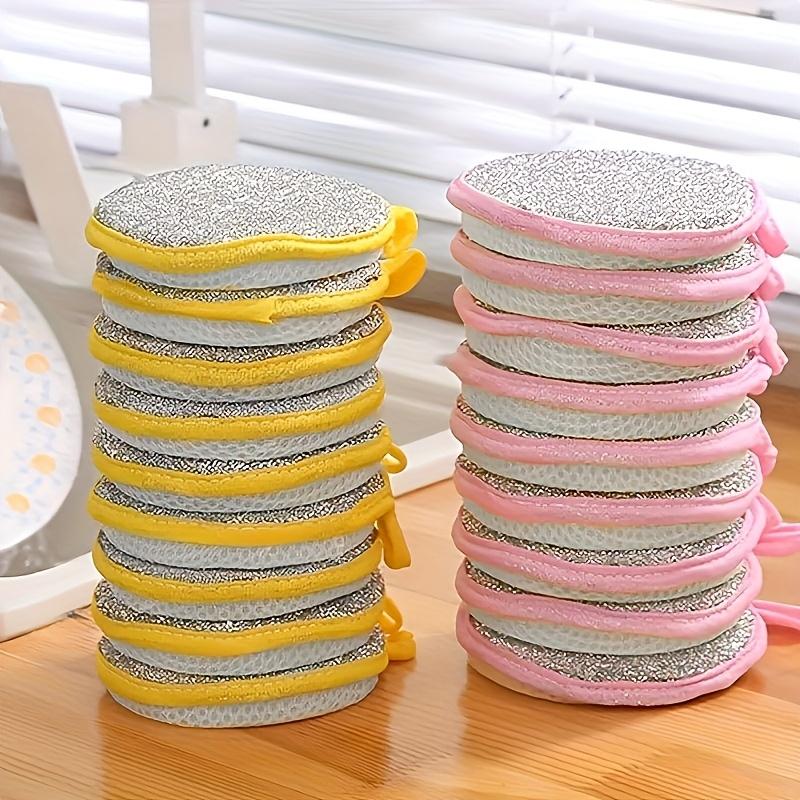 12pcs Kitchen Scrubbing Sponges - Double-Sided Non-Scratch Scrubbing Pads for All-Purpose Cleaning, Reusable and Washable Dishwashing Brushes