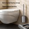 Punch-Free Wall-Mounted Toilet Cleaning Brush Set for Bathroom 