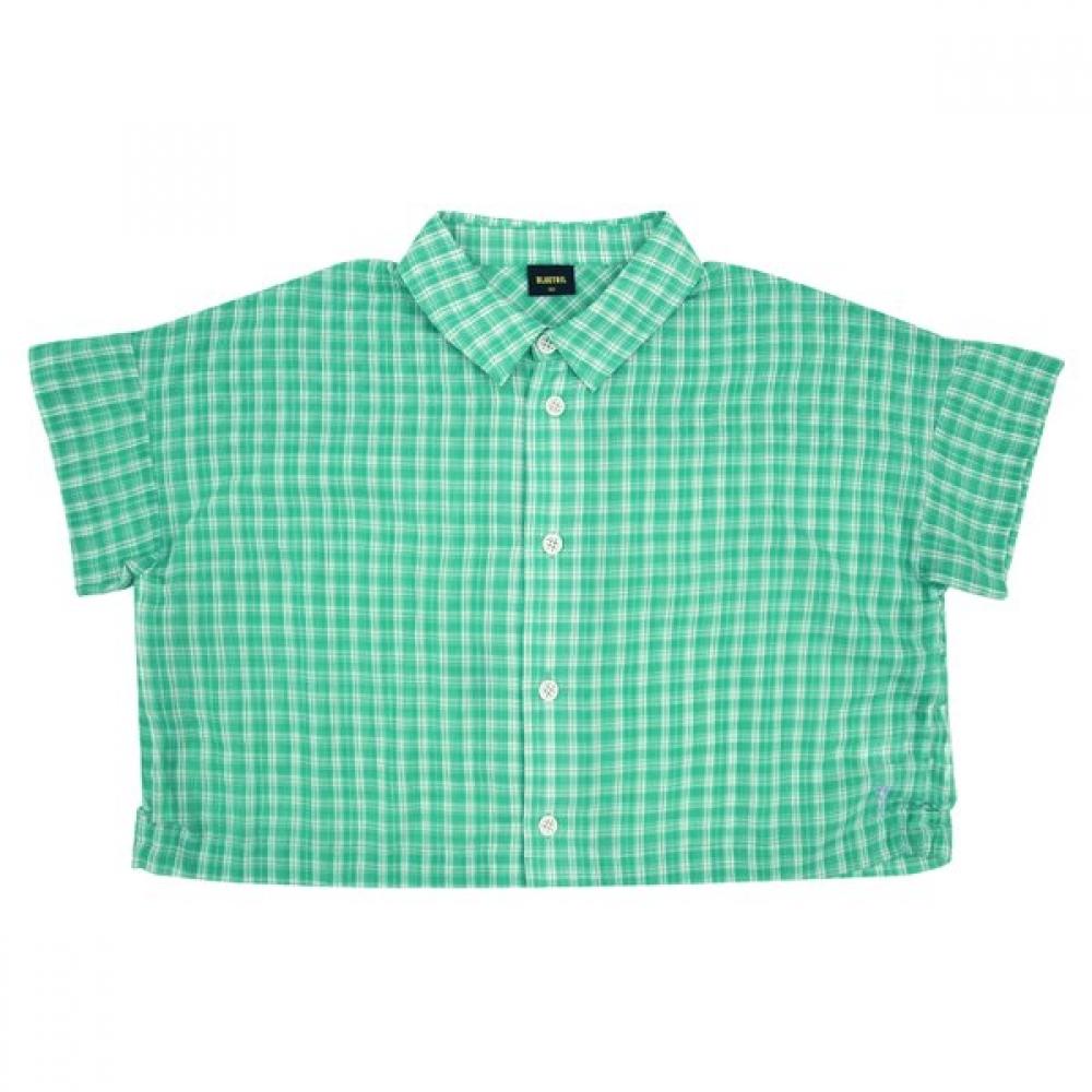 Bluetail Resort Green Check Short Sleeve Shirt Azc4bl01gn