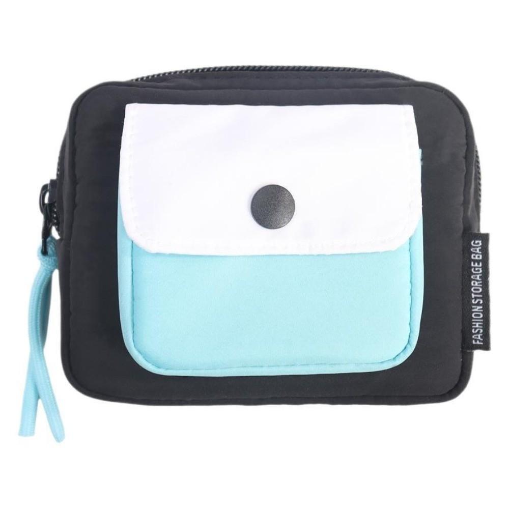 Contrast Color Canvas Coin Purse Multifuctional Mini Storage Bag Portable Earphone Bag Students