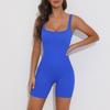 European & American High Elastic Ribbed One-Piece Bodysuit - Seamless, Breathable Yoga Suit with Airy Back Design
