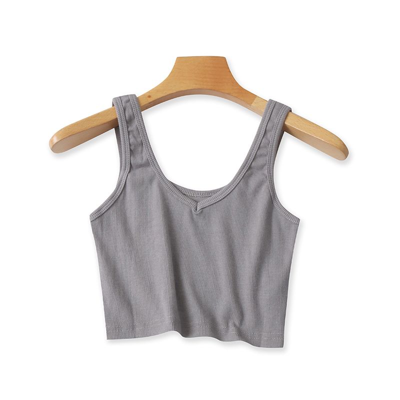 Beauty Back Cotton Slim Fit Pullover Midriff Outfit Export Small Sling