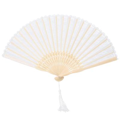 Double Layer Vintage Janpanese Style Lace Hand Folding Fan for Women Performance Gifts Party