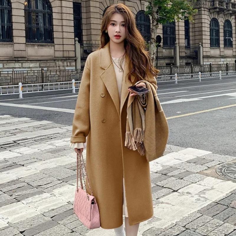 

Новое длинное шерстяное пальто для женщин на осень и зиму 3XL