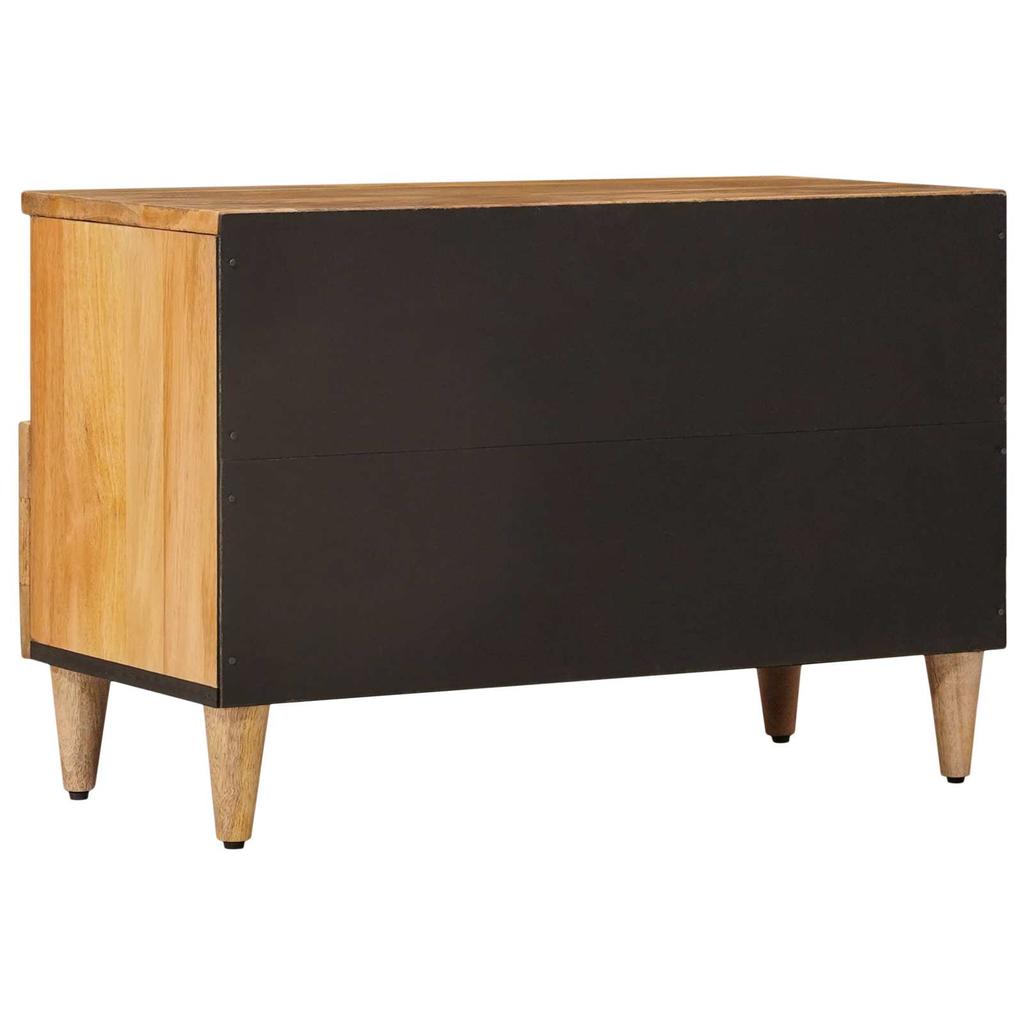 TV Cabinet with Shelf Natural 70 X 33 X 46 Cm Solid Mango Wood