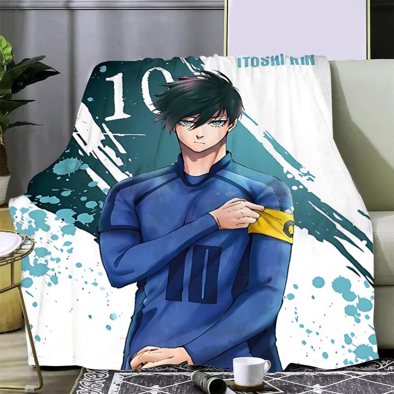 Koc z nadrukiem anime Blue Lock Japonia Koc piknikowy Ciepły koc Miękki i wygodny koc Dom Podróż Prezent urodzinowy