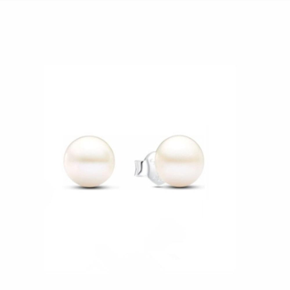 Silver Plated White Copper Pearl Heart Earrings Intertwined Three Color Dangle Earrings for Women