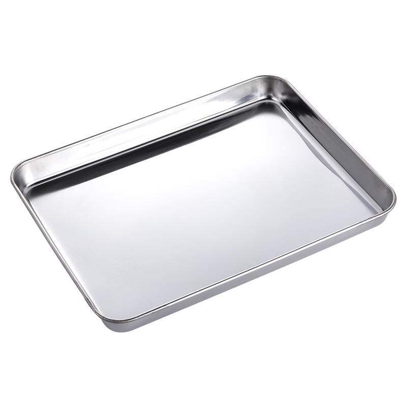 ZISIZ 304 Stainless Steel Rectangular 3-Compartment Serving Tray
