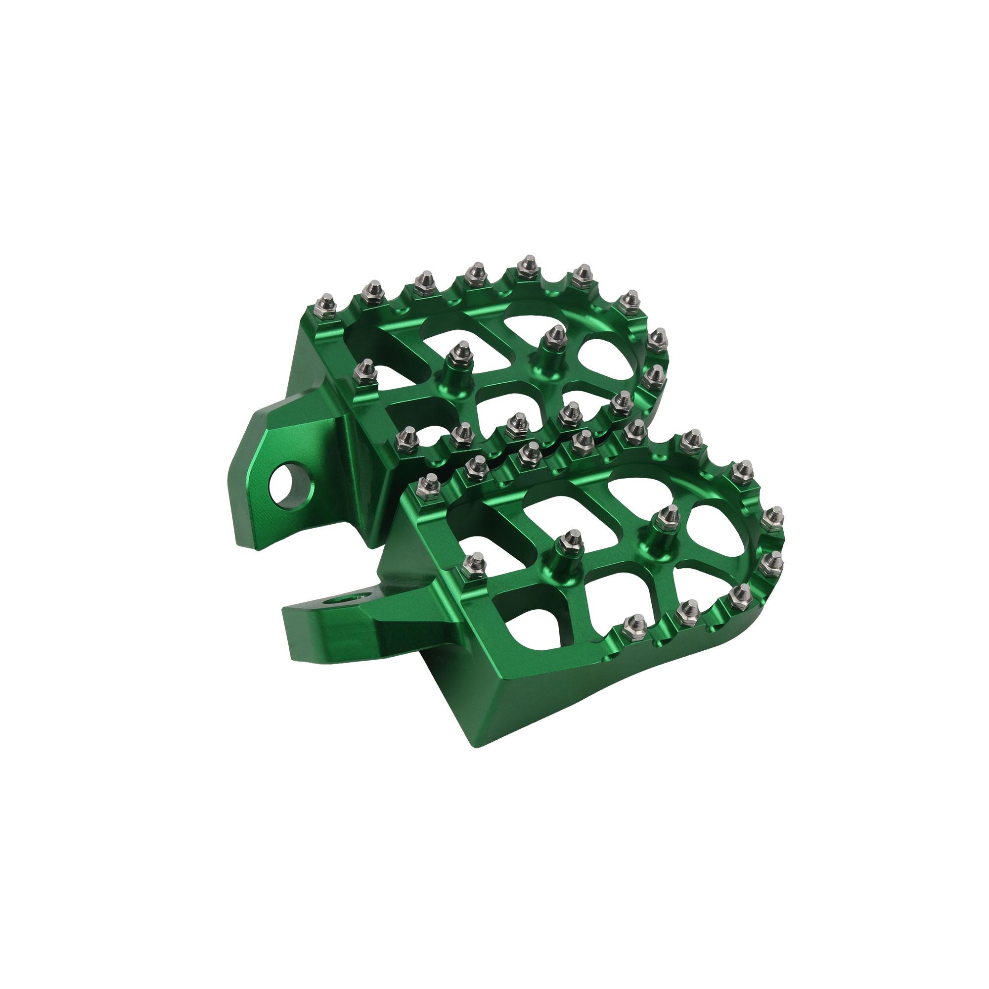 KLX250 Footpegs Motocross Foot Pegs Pedals For Kawasaki 300R 300SM 250S 650R KLR650 Motorcycle FootRest 2006-2020 Accessories зелёный