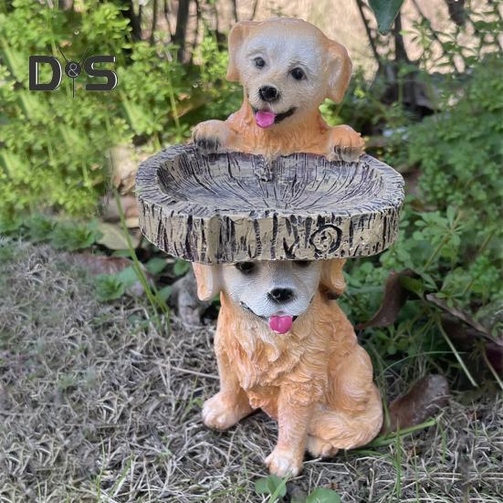 Bahçe Kuş Yemliği Reçine Heykel Açık Hava Veranda Bahçe Çim Serbest Ayaklı Peri Ağaç Evi Hayvan Heykeli Süs Kuş Banyoları Kase Sulama Besleme