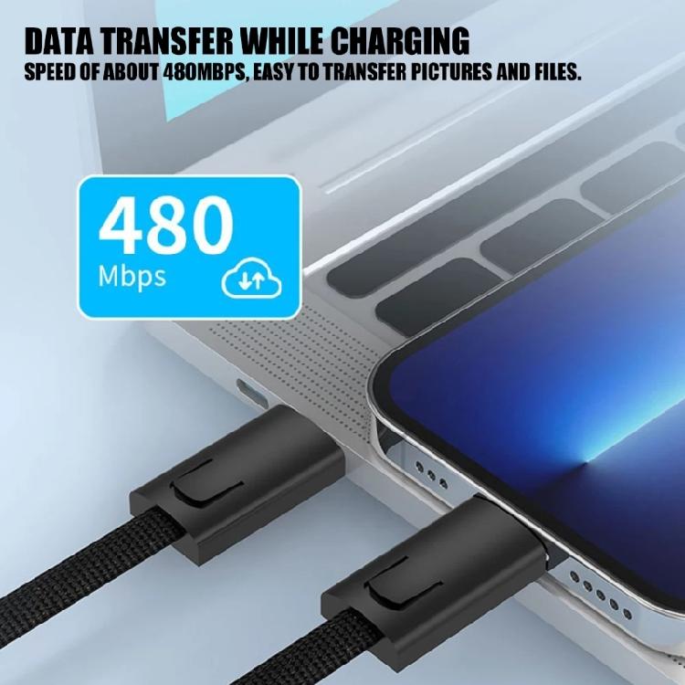 Phone Lanyard Data Cable Quick Charging PD65W USB C To Type C Short Cable 16CM with Keychain Hook Efficient Power Supply