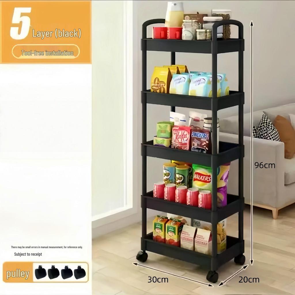 Multi-layer Movable Storage Rack for Bathroom, Snacks, Books & Toys