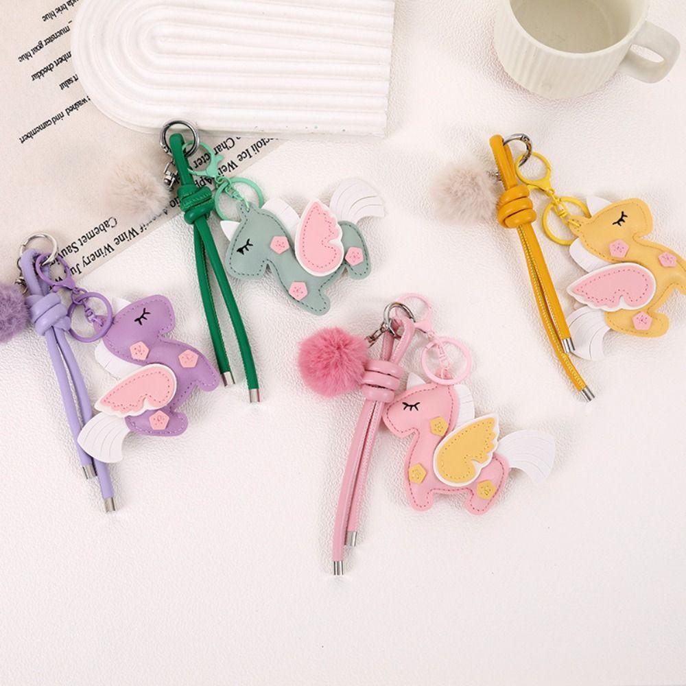 Cartoon Zodiac Pony Bag Pendant Elegant Chinese New Year Gift Kawaii Horse Keychain Birthday Gift