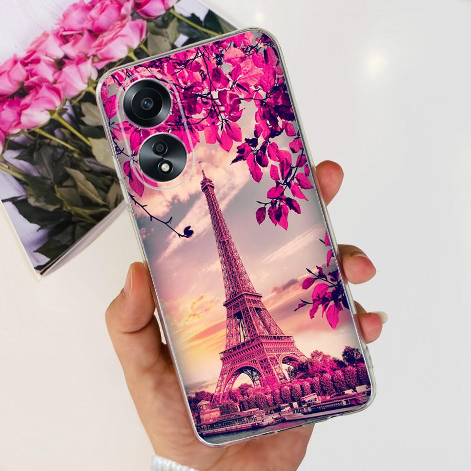For Cover Oppo A58 4G CPH2577 Case Love Heart Butterfly Cover Shell For Oppo A78 5G 4G CPH2565 Soft Clear TPU Bumper Etui