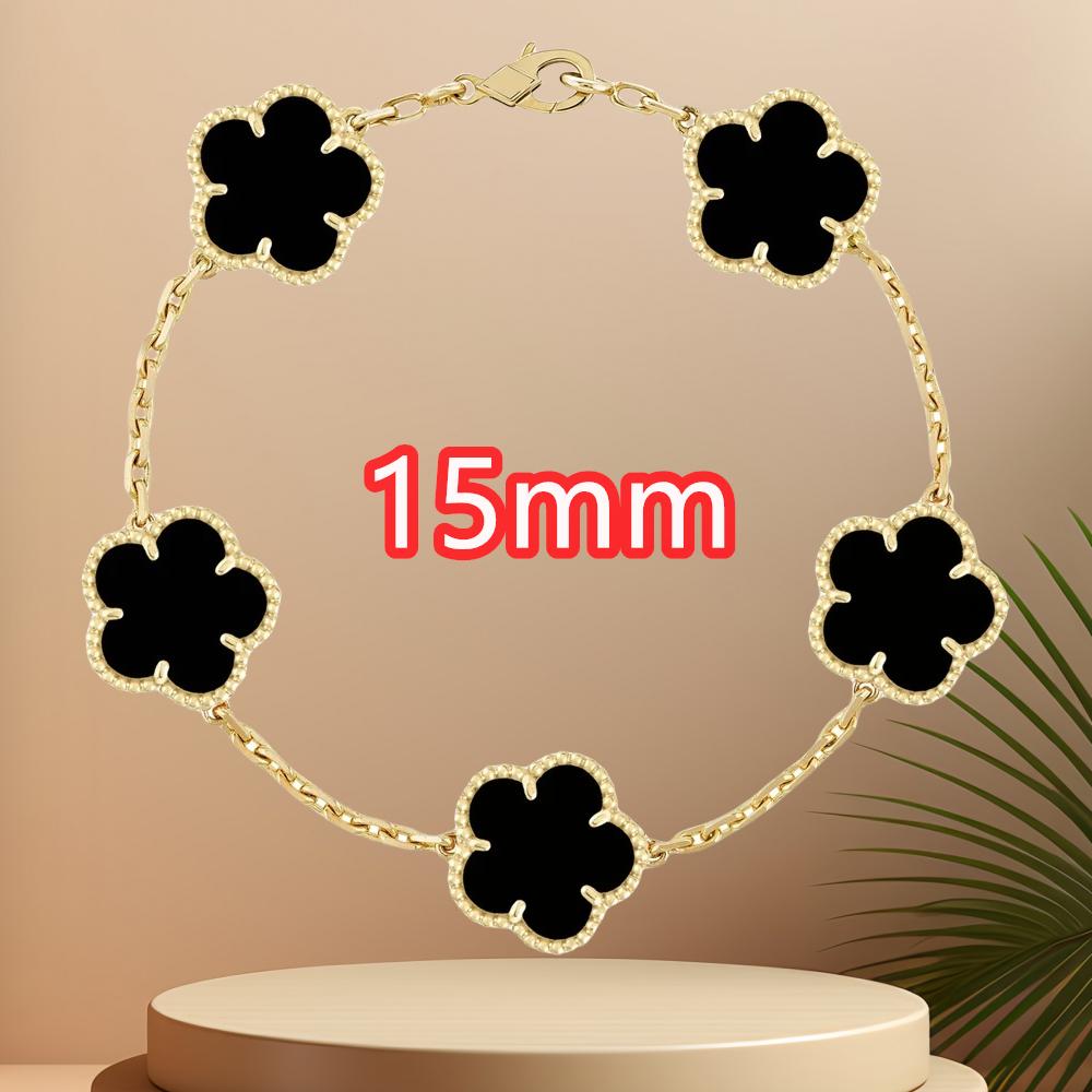 Classic Simple Fashion Five-leaf Flower Pendant Bracelet Natural Stone Clover Pendant Women's Party Daily Wear Zircon