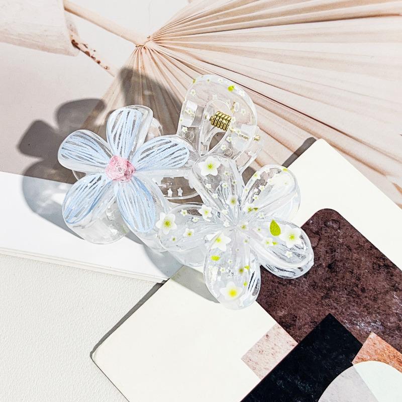 Sweet and Fresh Graffiti Style Flower Grappling Clips Shark Clips Back of The Head Updo Hair Clips Hair Accessories