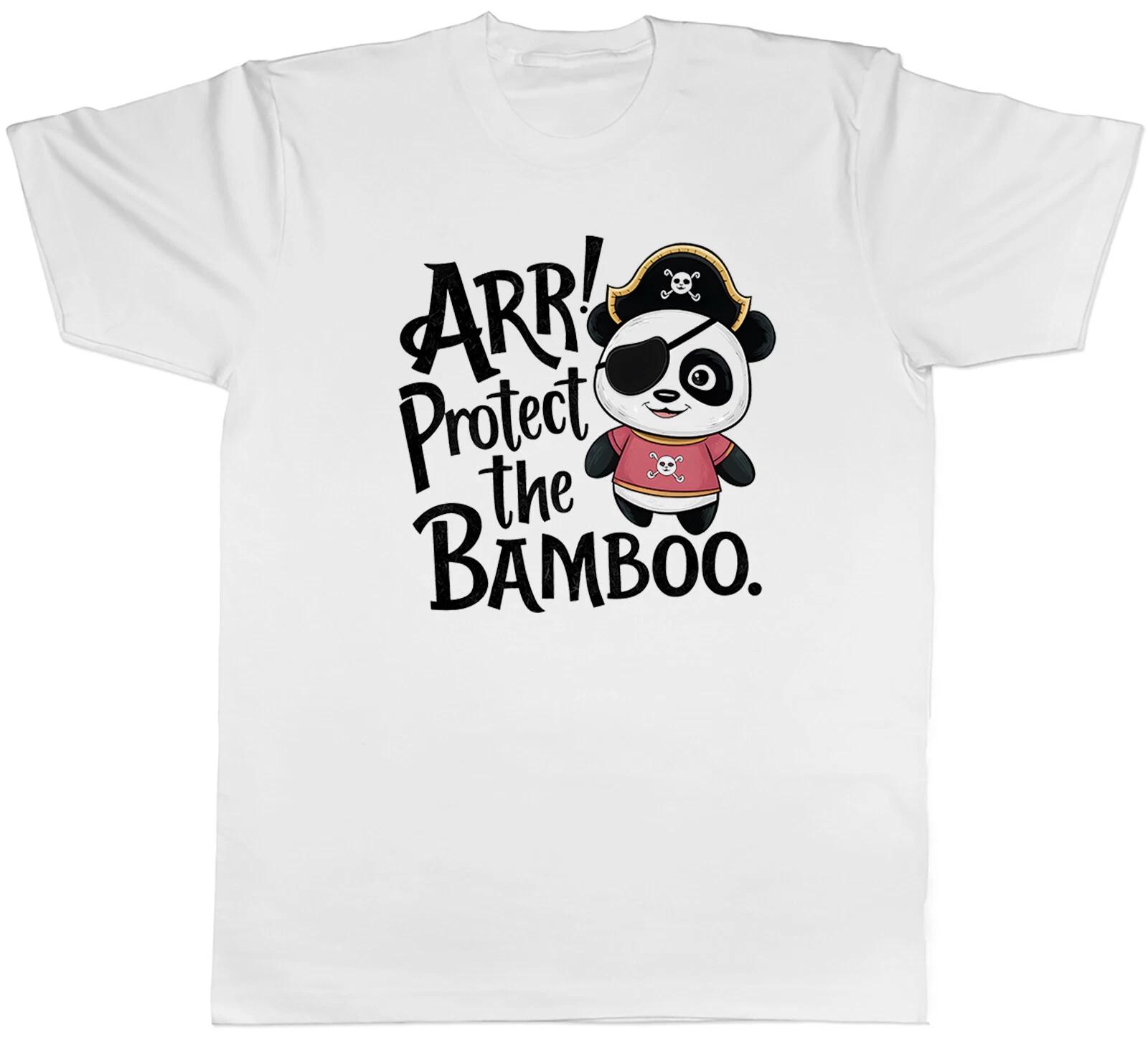 Funny Panda Pirate Mens T-Shirt Arr Protect the Bamboo Tee Gift XXXXL