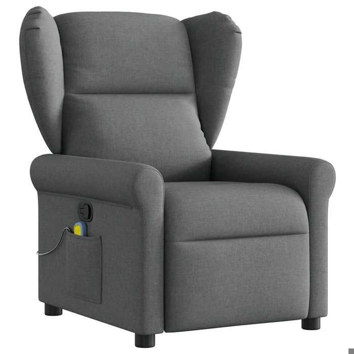 VidaXL Fauteuil de massage inclinable Gris foncé Tissu, fauteuil de massage, fauteuil, fauteuil canapé, fauteuil de bureau 4015667