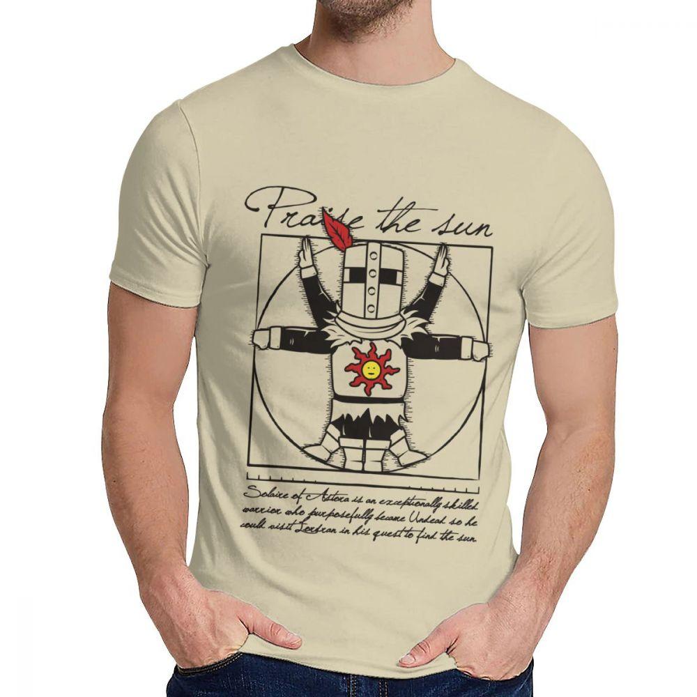Pure Cotton The Sun Dark Short Sleeve Unisex Vintage Leisure O Neck Top Tee