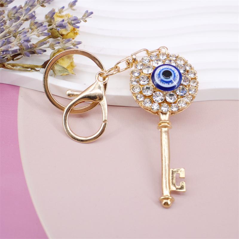 New Fashion Rhinestone Evil Eye Key Wallet Bag Buckles Pendant Car Key Holder Bag Charm