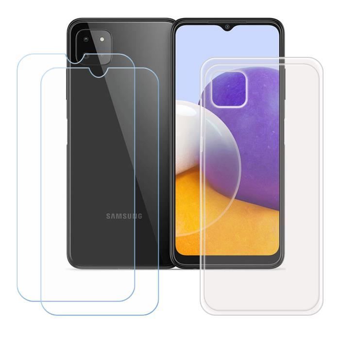 Coque - FZ - Samsung Galaxy A22 5G - Transparent - Souple - Inclus 2 Verres Trempés