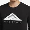 Nike Logo Print Crew Neck Long Sleeve T-Shirt Men Tops Black DV9382-010