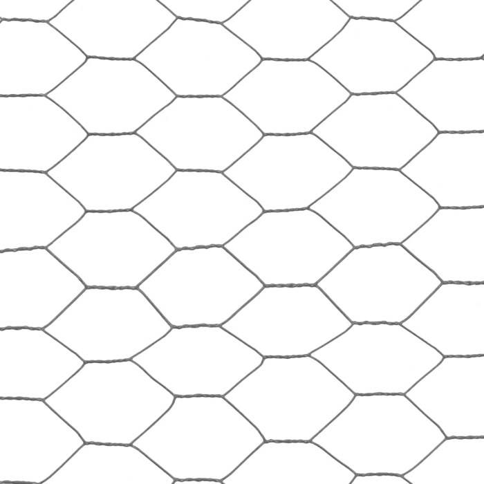 VidaXL Grillage Acier Revêtement PVC 25x1 m Hexagonal Gris Clôture de Jardin 143282