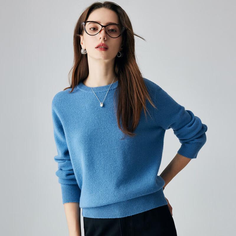 PALUOPO Women's Thick Cashmere Round Neck Sweater