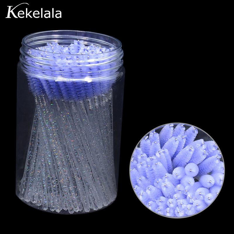 50Pcs/Bottle Eyelash Extension Brushes With Container Eyebrow Eye Lash Mascara Wands Spoolies In Case Wholesale