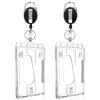 2 Heavy-duty Transparent ID Card Clips