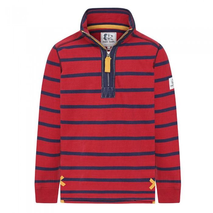 Lazy Jacks Boys Striped Quarter Zip Sweatshirt