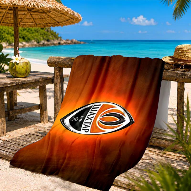 Asciugamano da Spiaggia con Design dello Stemma dello Shakhtar Donetsk, Asciugatura Rapida, Facile da Curare, Adatto Sia per il Fitness che per le Vacanze al Mare, Essenziale per lo Sport