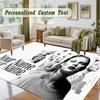 Crystal Velvet Square Rug Custom NameTaylor Swift Pattern Non Slip Home Floor Decor Rug
