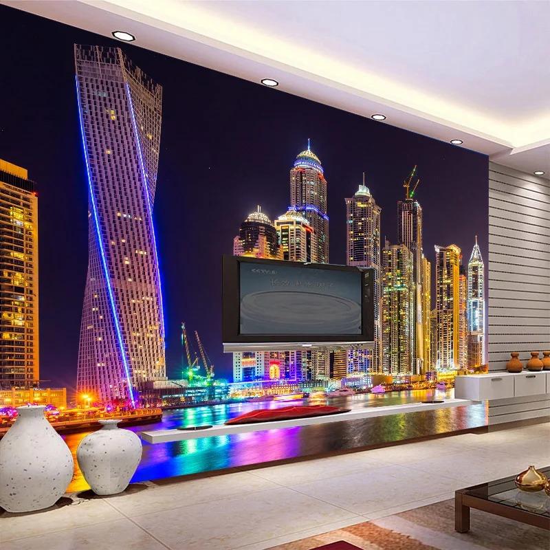 Building Mural Architecture Night Landscape Wallpaper Living Room Tv Restaurant Backdrop Home Decor 3d Wall Paper