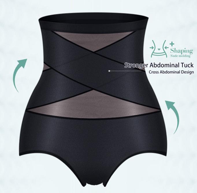 High-Waisted Body Sculpting Tummy Control Shapewear with Cross Bandage Design