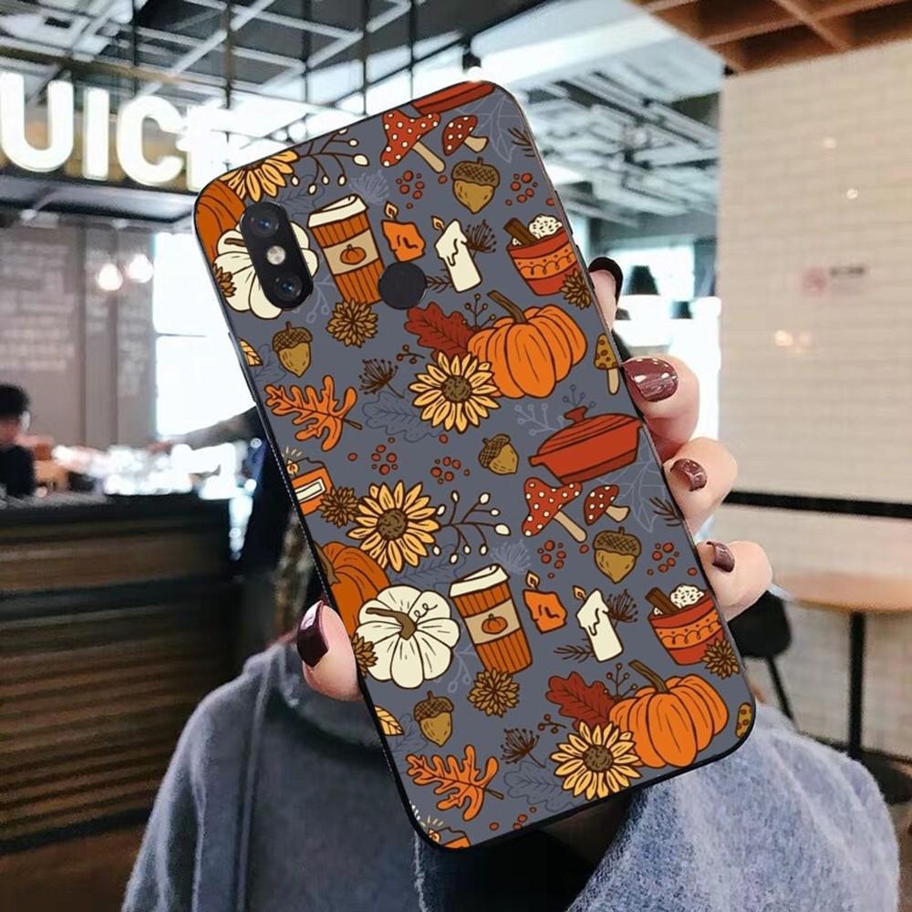Autumn Pumpkin Leaf Halloween Phone Case For Xiaomi Mi 5X 8 9 10 11 12 Lite Pro 10T PocoX3pro PocoM3 Note 10 Pro Lite