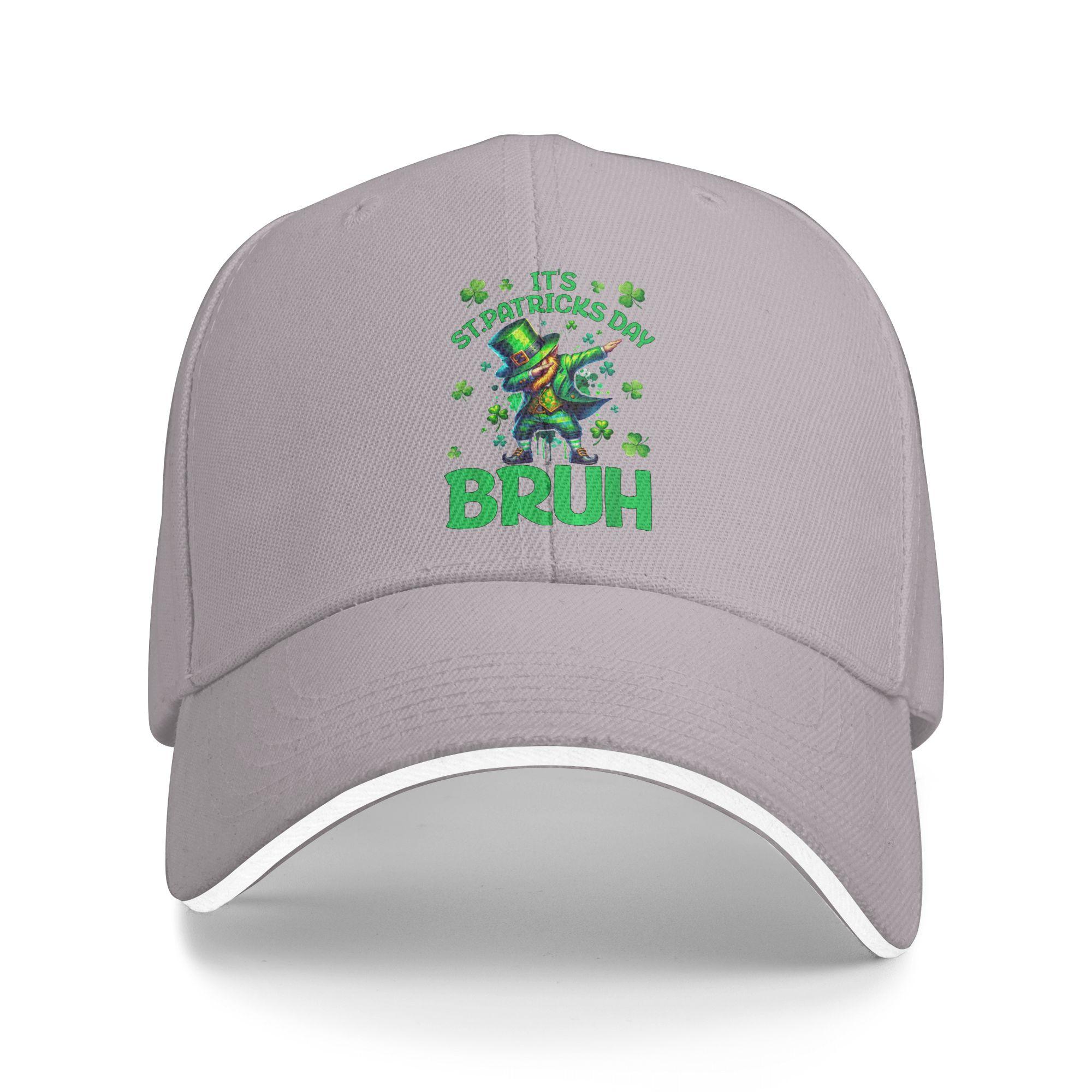 Summer Bruh St Patricks Day Saint Patricks Day Leprechaun Baseball Cap Hiking Fishing Fashion Trucker Hat Unisex Snapback Cap One Size серый