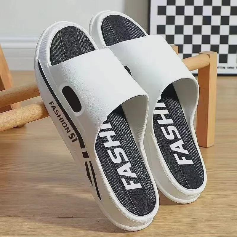 Sandale plate de vară, negre, cu talpă groasă, pentru femei - papuci de casă moi, la modă, versatili, cu confort amortizat