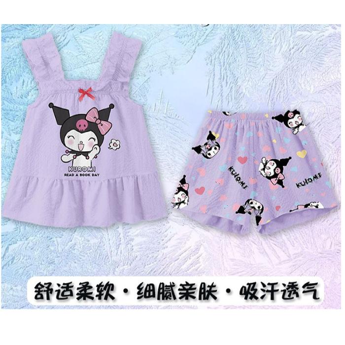Girls Summer Sleeveless Princess Print Cami Pajamas