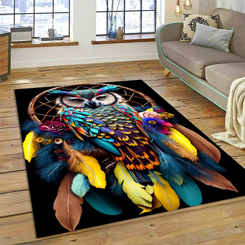 Owl Carpet Large Rug Cartoon Birds for Home Living Room Bedroom Sofa Doormat Decor Kids Play Area Rugs Carpet Non-slip Floor Mat