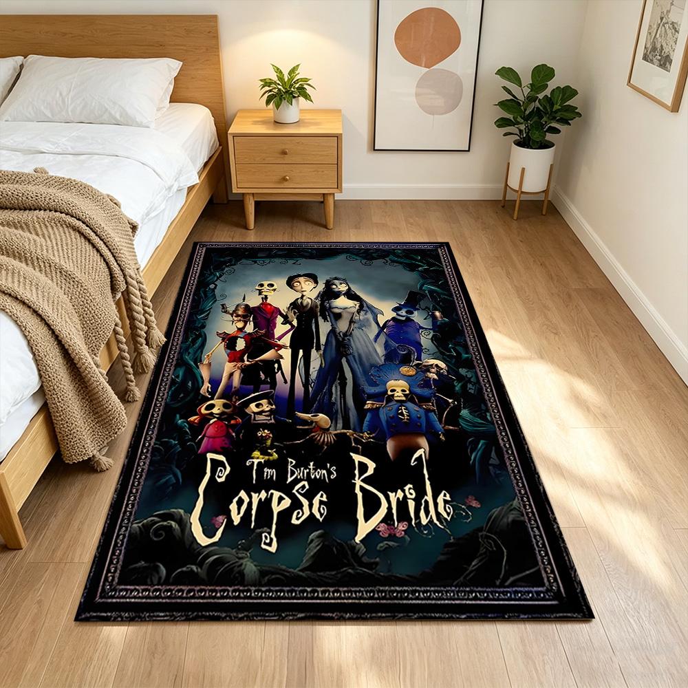Corpse Bride Eternal Love In Graveyard Non-Slip Home Carpet Design for Office Decor Living Room Bedroom Gift