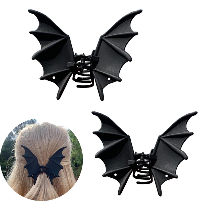 2/1PCS Metal Bat Hair Clips Cute Fashion Shark Clip For Women Girl Headwear Halloween Hair Accessories