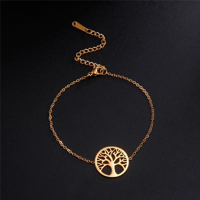 Roestvrijstalen Tree Life-armband voor vrouwen Goud Zilver Tree of Life-armband Levensbedelarmband