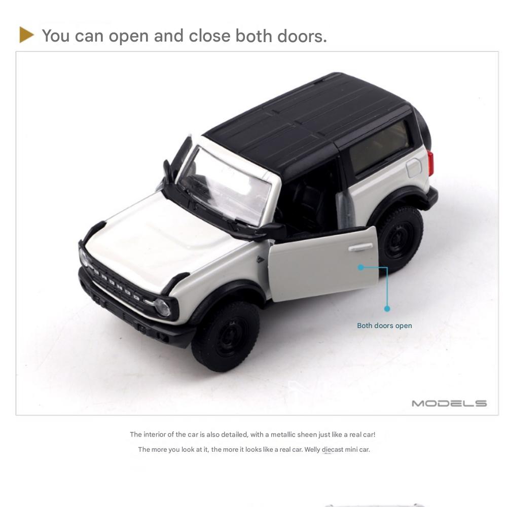 Welly Ford Bronco Model Diecast Zabawka Mini Samochodzik Pull Back 105 x 40 mm