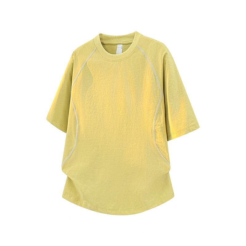 

Solid Color Short-sleeved Men s Round Neck Loose Half-sleeved Quick-drying Outdoor Multi-color Breathable Sports T-shirt For Men XL жовтий