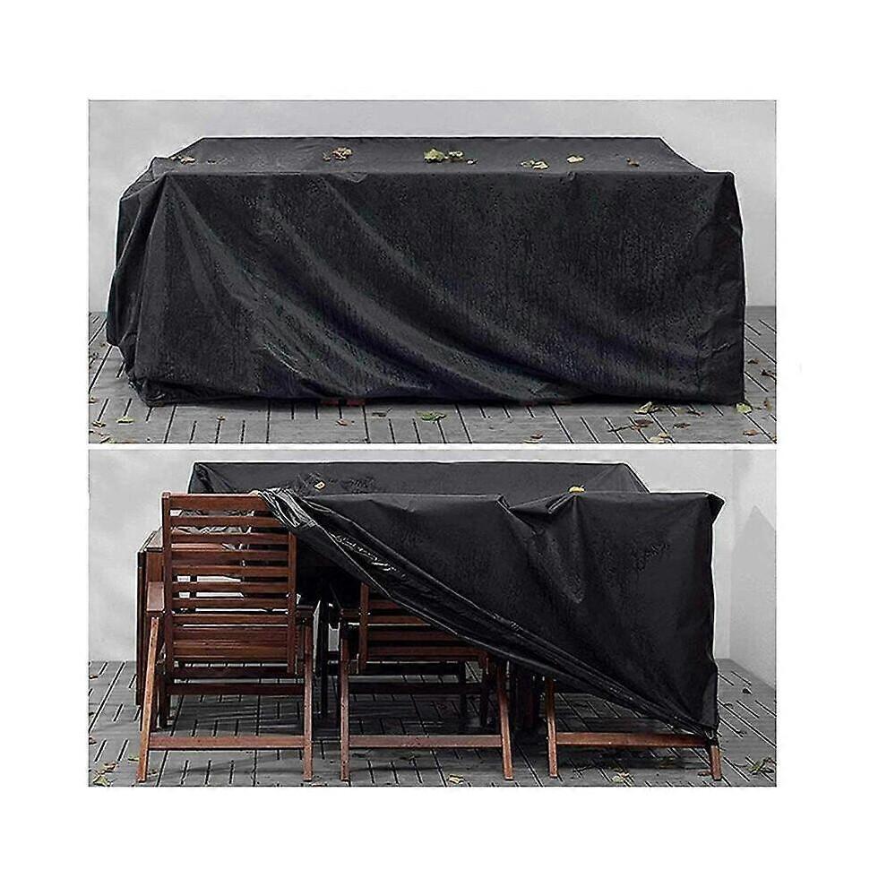 Garden Furniture Cover Waterproof Windproof Anti-UV Patio Table Cover 123x123x74cm Black